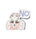 クレヨン落書き風キャラクターズ（個別スタンプ：1）
