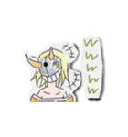 クレヨン落書き風キャラクターズ（個別スタンプ：3）
