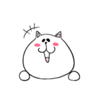 デブすぎる！しろねこ ぶーにゃん（個別スタンプ：1）