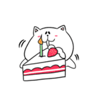 デブすぎる！しろねこ ぶーにゃん（個別スタンプ：2）