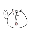 デブすぎる！しろねこ ぶーにゃん（個別スタンプ：3）