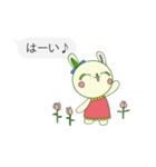 文字打ちなしでいいよね！赤目うさぎver.2（個別スタンプ：1）