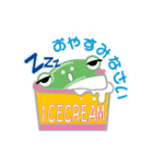 カエルアイスクリーム（個別スタンプ：8）