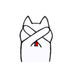 白い猫のシンプルスタンプ（個別スタンプ：22）