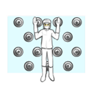 工場で働く人々・白衣（精密機器、食品）（個別スタンプ：37）