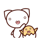 しろねこビル と ひよこのリップ（個別スタンプ：1）