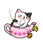 Teapot cat-BUCHI-(ティーポットぶちねこ)（個別スタンプ：3）