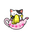 Teapot cat-BUCHI-(ティーポットぶちねこ)（個別スタンプ：4）