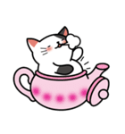 Teapot cat-BUCHI-(ティーポットぶちねこ)（個別スタンプ：8）