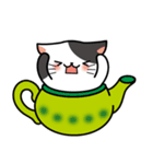 Teapot cat-BUCHI-(ティーポットぶちねこ)（個別スタンプ：34）