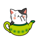 Teapot cat-BUCHI-(ティーポットぶちねこ)（個別スタンプ：35）