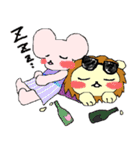 サングラスのライオンとネズミ（個別スタンプ：31）