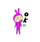PinkBunnyTights ぴんくばにーたいつ（個別スタンプ：4）