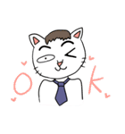 ふとまゆのねこ（個別スタンプ：6）