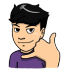 Purple Shirt Men（個別スタンプ：5）