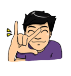 Purple Shirt Men（個別スタンプ：6）