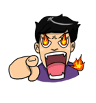Purple Shirt Men（個別スタンプ：22）