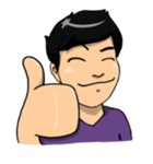 Purple Shirt Men（個別スタンプ：23）