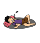 Purple Shirt Men（個別スタンプ：34）