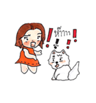 Mali's mom and her samoyed puppy（個別スタンプ：4）