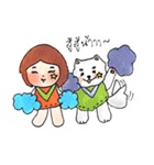 Mali's mom and her samoyed puppy（個別スタンプ：23）