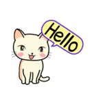 ねここちゃんとお友達 英語（個別スタンプ：1）