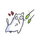 しろいねこのスタンプ（個別スタンプ：13）