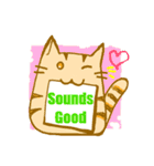 猫付きメッセージボード（英文ご挨拶）（個別スタンプ：6）