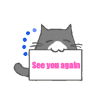 猫付きメッセージボード（英文ご挨拶）（個別スタンプ：18）