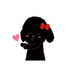 Black poodle and its friends（個別スタンプ：5）