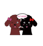 Black poodle and its friends（個別スタンプ：6）