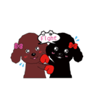 Black poodle and its friends（個別スタンプ：7）