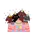 Black poodle and its friends（個別スタンプ：25）