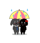 Black poodle and its friends（個別スタンプ：34）