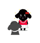 Black poodle and its friends（個別スタンプ：35）