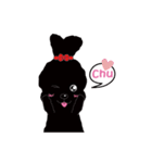 Black poodle and its friends（個別スタンプ：38）