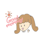 女の子と子犬（個別スタンプ：1）