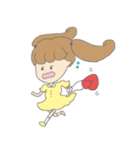 女の子と子犬（個別スタンプ：6）