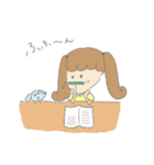 女の子と子犬（個別スタンプ：7）