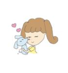 女の子と子犬（個別スタンプ：11）