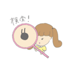 女の子と子犬（個別スタンプ：14）