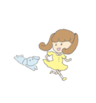 女の子と子犬（個別スタンプ：25）