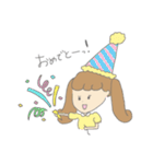 女の子と子犬（個別スタンプ：32）