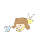 女の子と子犬（個別スタンプ：34）