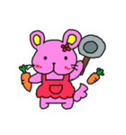 ピンクラビットベア（個別スタンプ：16）