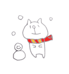 ゆるいしろねこスタンプ（個別スタンプ：4）