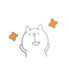 ゆるいしろねこスタンプ（個別スタンプ：5）