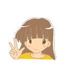 女の子の楽しいスタンプ（個別スタンプ：35）