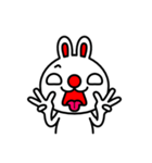 赤鼻で片眉毛なウサギの表現（個別スタンプ：3）