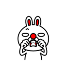 赤鼻で片眉毛なウサギの表現（個別スタンプ：5）